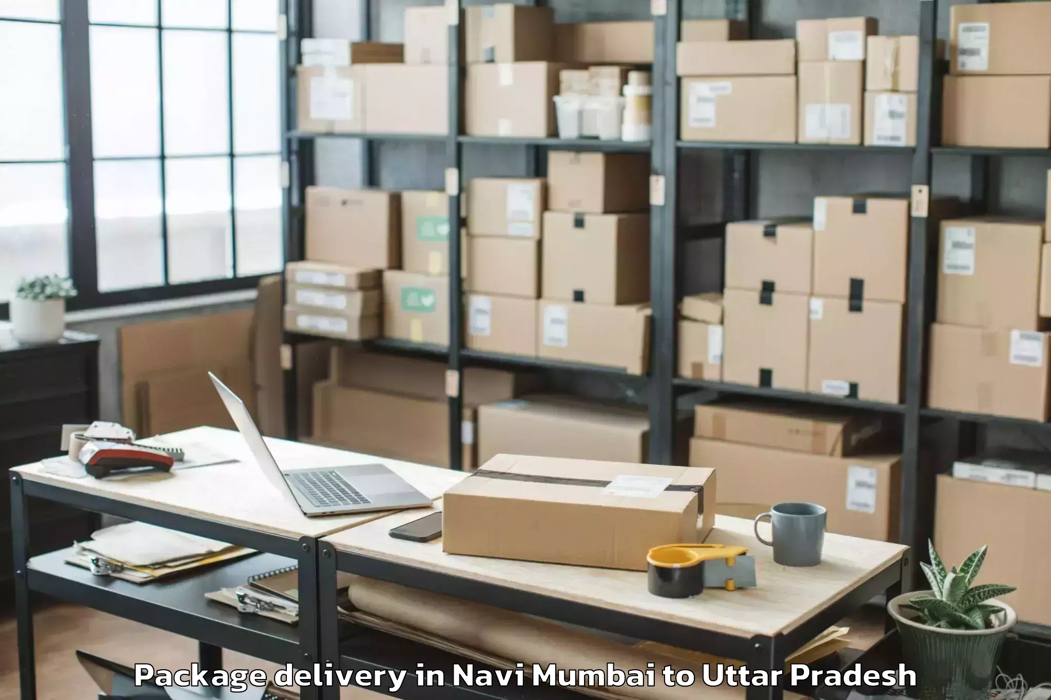 Quality Navi Mumbai to Muhammadabad Gohna Package Delivery